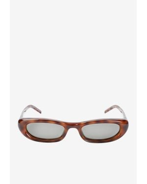 Saint Laurent Shade Plump Cat-Eye Sunglasses - White