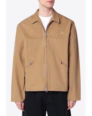 The North Face Zip-Up Canvas Jacket - Natural