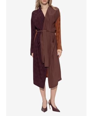 Moschino Belted Kimono Midi Dress - Red