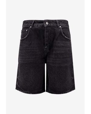 Represent Washed Denim Shorts - Blue