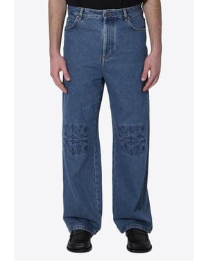 Loewe Anagram Baggy Jeans - Blue