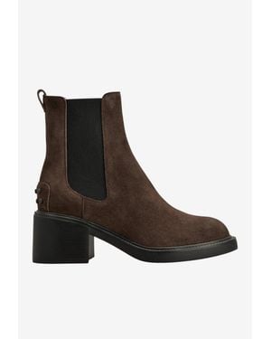 Tod's Suede Leather Chelsea Boots - Brown