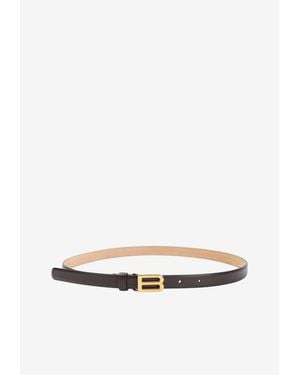 Balenciaga Bolero B Slim Leather Belt - White