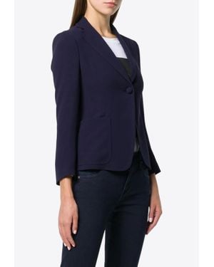 L'Autre Chose Single-Breasted Buttoned Blazer - Blue