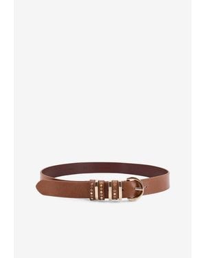 Pinko Monogram Leather Belt - White