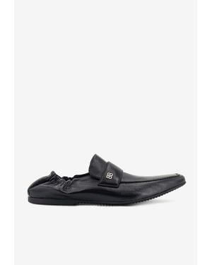 Balenciaga Palermo Bb Logo Leather Loafers - White