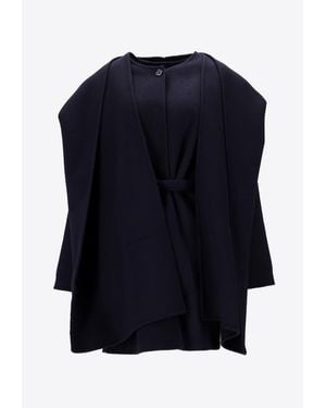 P.A.R.O.S.H. Leak Wool Belted Coat - Blue