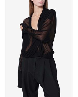 Francesco Murano Semi-Sheer Blouse - Black