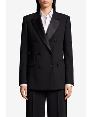 SUTTON NEW YORK Double-Breasted Tuxedo Blazer - Black