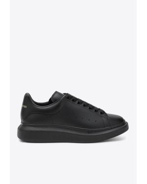 McQueen Oversize Leather Low-Top Sneakers - Black