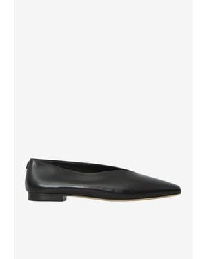 Jimmy Choo Margot Leather Pointed-Toe Flats - White