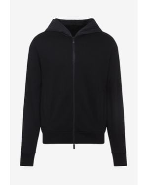 Moncler Zip-Up Hooded Sweatshirt - Black