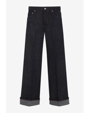 Burberry Cuffed Straight-Leg Jeans - Blue