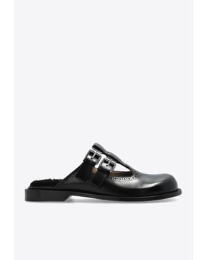 Loewe Campo Mary Jane-Calfskin Mules - Black