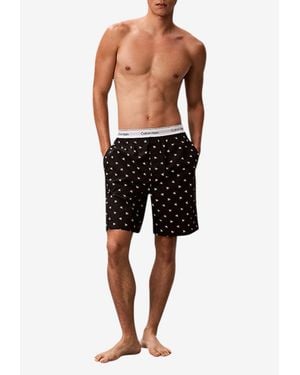 Calvin Klein Diamond Logo Lounge Shorts - Black