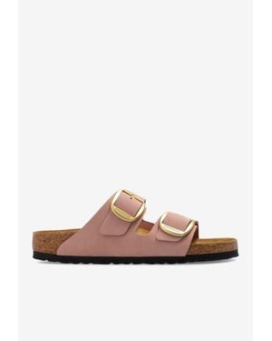 Birkenstock Arizona Big-Buckle Nubuck Slides - Brown