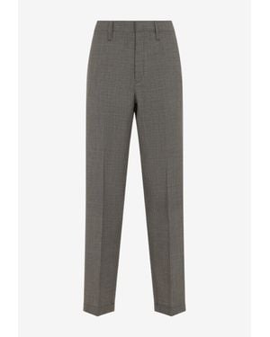 Prada Wool Straight-Leg Pants - Gray