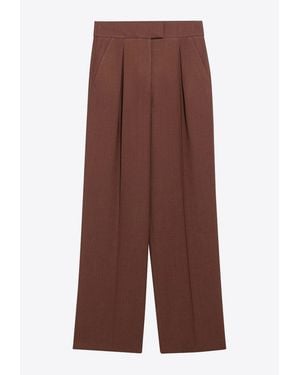 Valentino Wool Tailored Pants - Brown
