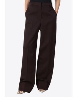Stella McCartney Straight-Leg Low-Rise Wool Pants - Black