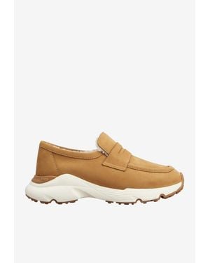 Tod's Shearling Sporty Loafers - White