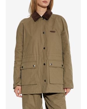 Moschino Field Jacket With Elbow Patches - Green