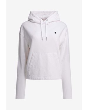 Ami Paris Ami De Coeur Hooded Sweatshirt - White