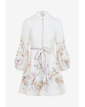 Zimmermann Valiant Floral Print Mini Dress - White