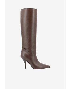 Paris Texas Rose 95 Knee-High Leather Boots - Brown
