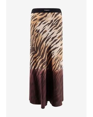 Pinko Hollie Tiger Print Maxi Skirt - Brown