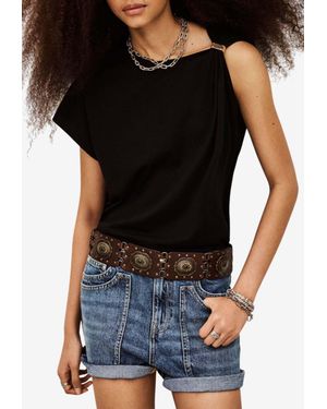 Ba&sh Allia Asymmetric T-Shirt - Black