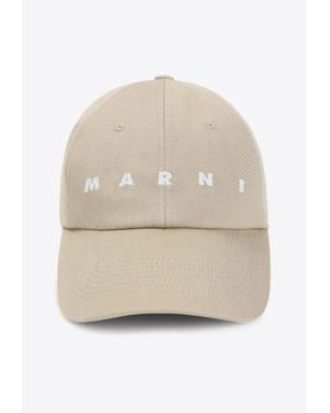Marni Logo-Embroidered Baseball Cap - Natural