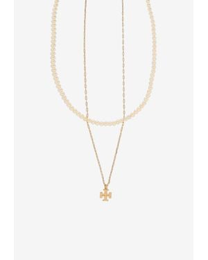 Tory Burch Kira Layered Necklace - White