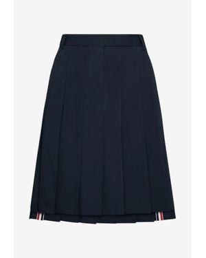 Thom Browne Asymmetric Pleated Skirt - Blue