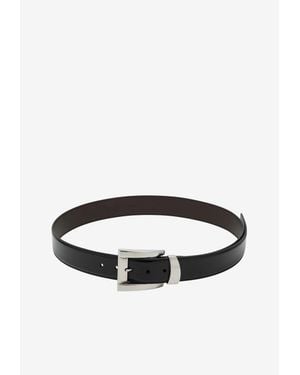 Versace Embossed Logo Leather Belt - White