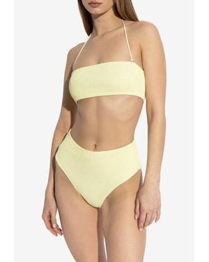 Tory Burch Smocked Bandeau Bikini Top - Yellow