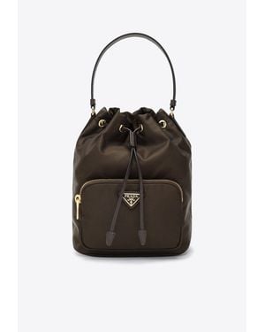 Prada Duet Re-Nylon Bucket Bag - Black