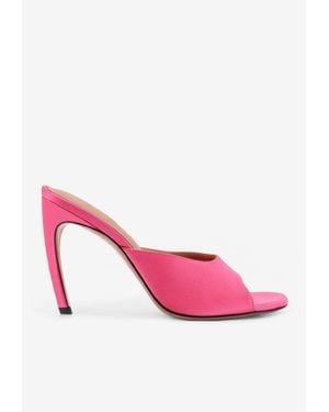 The Attico Betta 95 Satin Mules - Pink