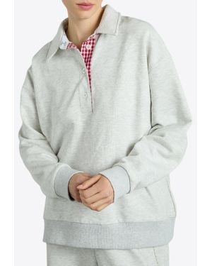 Damson Madder Fifi Rugby Long-Sleeved Polo T-Shirt - Gray