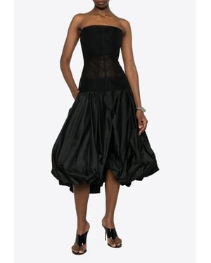 Rick Owens Sheer Boned Bustier Top - Black
