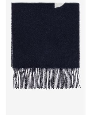 Jacquemus Logo Jacquard Wool Scarf - Blue