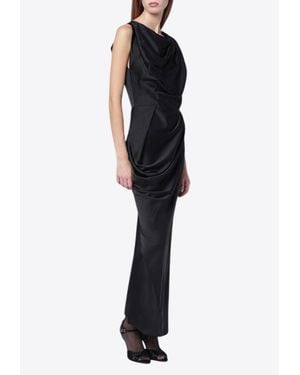 Vivienne Westwood Fond Draped Midi Dress - Black