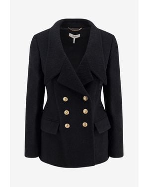 Chloé Double-Breasted Wool-Blend Jacket - Black