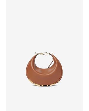 Fendi Mini Graphy Leather Hobo Bag - White