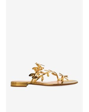 Gianvito Rossi Flavia Metallic Sandals - White