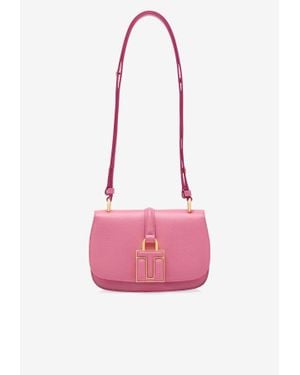 Tom Ford Mini T Padlock Leather Shoulder Bag - Pink