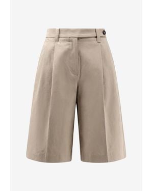 Brunello Cucinelli Bermuda Buttoned Shorts - Natural