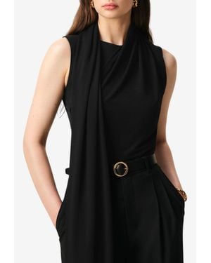 Ami Paris Sleeveless Lavalliere Top - Black