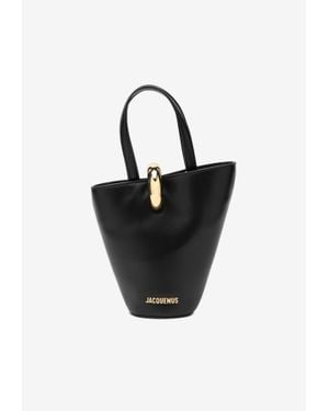 Jacquemus Small Bambola Leather Bucket Bag - Black