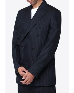 Golden Goose Pinstripe Double-Breasted Blazer - Blue