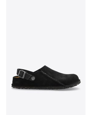 Birkenstock Lutry Premium Suede Leather Slippers - Black